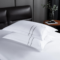 Parure de lit d'hôtel en percale de luxe 5 étoiles à rayures blanches 100 % coton et lin