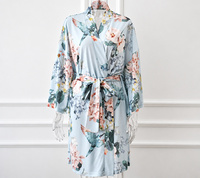Pyjama d'été en soie pour femme, robe kimono à épaules tombantes, en satin respirant, avec ceinture à nouer, style vacances, ODM