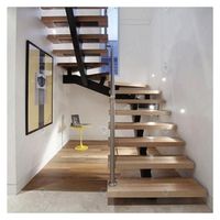 Arc d'escalier intérieur moderne en fer Prima, couleurs personnalisables, structure en tube carré, écologique, pour la décoration de villas et de maisons