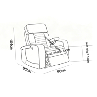 Fauteuil inclinable électrique moderne extensible en cuir PU blanc de luxe, design traditionnel, pour salon et hôtel