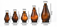 Bouteille en verre ambré en forme de gourde vide 10ml 20ml 30ml avec bouchon à vis pour les soins de la peau Offre Spéciale le récipient d'huile essentielle