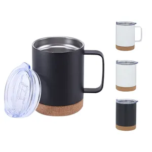 Sjb058 Custom Benutzer Definierte Kork Becher Logo Matte Kurk Basis Kaffeetasse Mit Deckel Kork Boden Keramik Beche