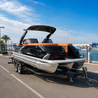 Bateau ponton de luxe confortable et durable pour la pêche sportive, grande capacité, sièges de luxe, système audio pour les excursions en groupe et les rassemblements