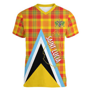 Camiseta Personalizada con Cuello en V para Hombre del Día <span class=keywords><strong>de</strong></span> la Independencia <span class=keywords><strong>de</strong></span> Santa Lucía Desde 1979, Camisetas con Diseño Personalizado al por Mayor OEM - Product Image 3