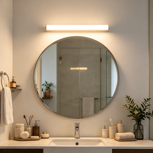 Applique murale LED moderne pour salle de bain, lumière blanche chaude 3500K, commande tactile, en aluminium, pour éclairage de miroir et maquillage - Product Image 5