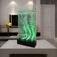 Décoration de table en acrylique LED avec mini aquarium et bulles d'eau