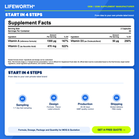 LIFEWORTH Sans Arôme Bien-être Quotidien 35+ Vitamines A C D3 Capsules 60 (Approvisionnement pour 30 Jours) pour le Soutien Énergétique