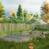 GESHIFENG Grand poulailler extérieur en métal, enclos à poulets accessible, cage à volailles en fil galvanisé