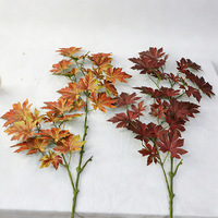 Batang Maple Jepang Cetak 3D 85cm Daun Merah Kuning Musim Gugur Dapat Dicuci Tahan UV Dekorasi Dalam Ruangan