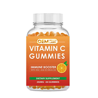 Gummies à la vitamine C Herborigen OEM Private Label - 250 MG 60 Gummies Stimulant immunitaire avec zinc et échinacée pour adultes