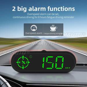 G9 Auto HUD GPS Affichage Tête Haute (HUD) Compteur de Vitesse de Voiture avec Boussole Horloge Distance de Conduite Alarme de Sécurité Accessoires Électroniques - Product Image 5