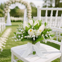 Seiden-Calla-Lilien-Bouquet in Weiß, Lila und Elfenbein für Hochzeiten, Brautstrauß, Tischdekoration, Künstlicher Hochzeitsstrauß