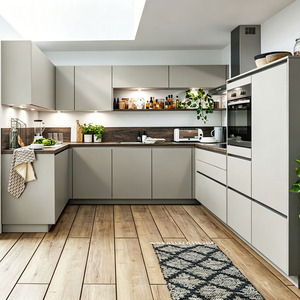 Meuble d'angle de cuisine en U sur mesure, prêt à assembler, en bois, avec panier coulissant et plateau pivotant - Product Image 2