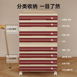 Drawer Style Desktop Organizer A4 Paper <b>Cd</b> Storage Cabinet With Wheels Office Storage <b>Box</b> Rectangle Solid Color Standing Type - Product Image 3