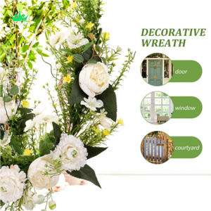 Flor Artificial Swag Colgante <span class=keywords><strong>de</strong></span> flor rústica para decoración <span class=keywords><strong>de</strong></span> puerta <span class=keywords><strong>de</strong></span> boda con peonía y <span class=keywords><strong>Aster</strong></span> para decoración <span class=keywords><strong>de</strong></span> hogar y eventos - Product Image 4