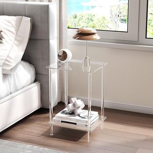Bàn cạnh giường ngủ hiện đại nhỏ gọn, bàn cà phê 2 tầng phòng khách, bàn trang trí nhà cửa làm từ <span class=keywords><strong>acrylic</strong></span> ép đùn tùy chỉnh - Product Image 5
