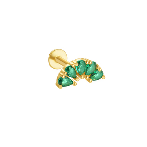 Aretes de Plata de Ley S925 con Circonita Verde para Mujer, Modelo CANNER - Product Image 4