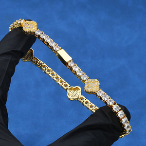 Luxury Paved CZ Zirconia Clover Bracelet High Quality Zircon Tennis Bracelet for <b>Men</b> and Women - Product Image 4