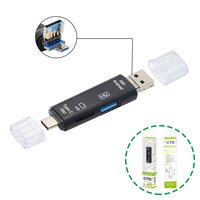 Adaptador OTG Multifuncional USB 2.0 de Alta Velocidad, Lector de Tarjetas Micro USB/USB/Tipo-C Externo, Compatible con Tarjetas TF, Transferencia de Datos USB JAYA