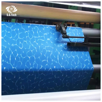 Couronne d'eau PVC Film Pad pour Piscine Liner Mosaïque Bleu Antidérapant Vinyle Caoutchouc Piscine Liner Bandes