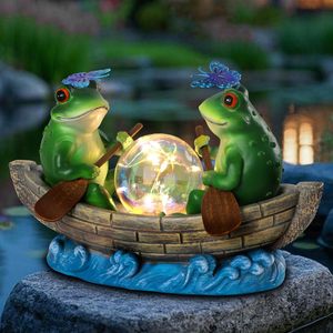 Elegancia Atemporal En Estatua De Decoración De Jardín De Rana Con Lámpara: Perfecto Para Compradores Empresariales