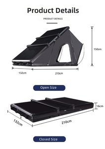 Tente de toit 4x4 pour <span class=keywords><strong>camping</strong></span> en plein air, tente de toit isolée avec parois, tente de toit rigide pour 1-2 personnes - Product Image 2