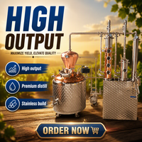 200 Liter 4-platen semi-automatische watergekoelde fruitwijn distilleerketel koperen refluxkolom brandewijn wodka whisky productiemachine