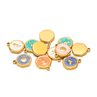 Breloques Émaillées de Luxe de Haute Qualité Hippocampe Étoile de Mer Rondes Pendentif Émaillé Acier Inoxydable pour la Fabrication de Bijoux