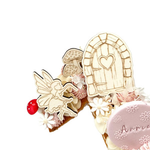 Decorazioni per Torte <span class=keywords><strong>in</strong></span> Stile Ins con Fate e Farfalle <span class=keywords><strong>in</strong></span> Legno per Feste di Compleanno per Bambini e Decorazioni per Tavoli da Dessert - Product Image 4