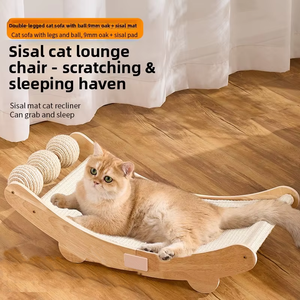 Large Wood Sisal Cat Scratching Board with Nest Four Seasons Pet Grinding Paws <strong>Scratcher</strong> Toys 2 in 1 Cat Bed <strong>Scratcher</strong> - Product Image 1