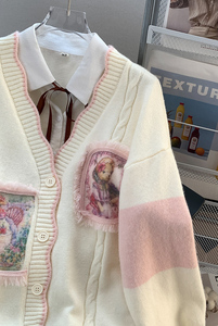 Hot New Fairy <span class=keywords><strong>Bear</strong></span> <span class=keywords><strong>Pull</strong></span> en tricot <span class=keywords><strong>Pull</strong></span> à manches longues Cardigan <span class=keywords><strong>Manteau</strong></span> en tricot pour l'automne hiver - Product Image 3