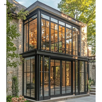 Porte d'entrée en verre pour véranda, décoration de villa BLVE, en fer forgé, imperméable
