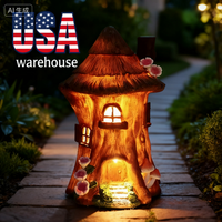 Charmante statue de cabane dans les arbres en résine-Décor extérieur miniature pour jardin, pelouse et patio-Cadeau parfait pour les amoureux de la nature