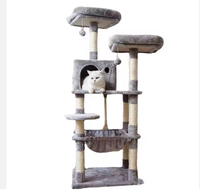 Aimigou Arbre à chat moderne et durable en bois massif, griffoir 4 niveaux, grande taille, design de luxe, 14,4 kg, 143 cm pour chats