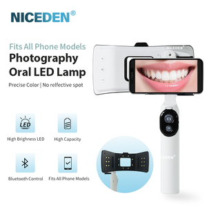 Lampe LED dentaire NICEDEN 20 LED pour photographie, 50000 LUX, 5 niveaux de luminosité réglables, avec télécommande Bluetooth - Product Image 1