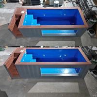 Maison préfabriquée combinée à une piscine conteneur pour villa de villégiature, espace de vie extérieur
