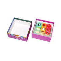 Boîte cadeau personnalisée Ciel et Terre avec couvercle, doublure en éponge, matériaux recyclés, emballage pour jeu de dés éducatif pour enfants