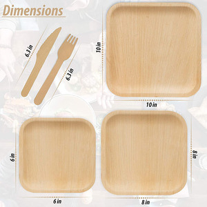 Piatti Monouso in Foglia di Palma <span class=keywords><strong>Areca</strong></span> 100% Compostabili e Biodegradabili, Piatti Ecologici per Feste - Product Image 3