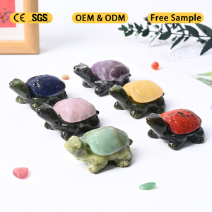 Vente flash - Figurine de tortue en cristal sculptée à la main, pierre de guérison, pour la décoration - Product Image 1