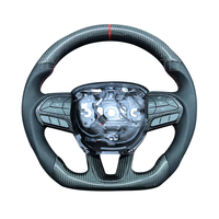 Volant de direction en cuir perforé et fibre de carbone forgée pour Dodge Challenger – Vente chaude en gros