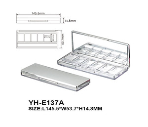 Empty Replaceable ABS Eyeshadow Palette <b>Box</b> with 6-Color Swatches Portable Cosmetic Case with Mirror - Product Image 2