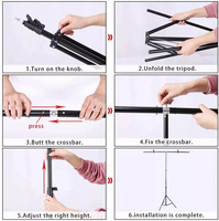 Yiscaxia 2*3M Stand Latar Belakang Foto yang Dapat Disesuaikan, Sistem Penyangga Latar Belakang Studio untuk Fotografi Potret, Dapat Disesuaikan