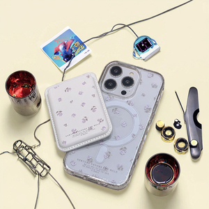 กระเป๋าสตางค์หนังแบบสปอร์ตพร้อมเคสโทรศัพท์แม่เหล็ก, เคสใสลายดอกไม้ TPU กันกระแทก รองรับการชาร์จแบบไร้สาย - Product Image 3