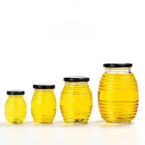 High Quality Small Empty Round Jar Borosilicate Glass Food Storage Jars Glass Honey Jar With Lid