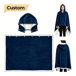 Manta con Capucha Acolchada Personalizada con Logotipo para Adultos - Forro Polar Cálido y Acogedor para Descansar en Invierno y Regalos de Navidad - Product Image 1