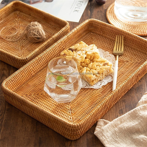 Bandeja Rectangular Decorativa Multiusos Wintop, Hecha a Mano, Ecológica, Duradera, Sostenible, de Ratán Natural Real, para Servir y Velas - Product Image 3