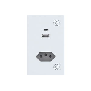 Prise murale intelligente ignifuge blanche avec 1 port USB 5V 2.1A à commande indépendante pour usage électrique domestique quotidien au Brésil - Product Image 2
