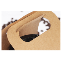 Plateau porte-gobelets multiple avec poignée, pour boissons au lait, café, papier kraft, vente en gros, écologique, à emporter, jetable