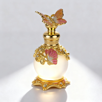 Flacon vide de luxe 15 ml en alliage métallique, style antique vintage, pour parfum, huile essentielle ou sérum de soin de la peau arabe
