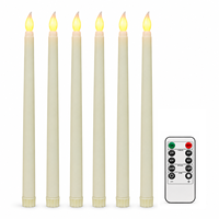 Lot de 6 bougies LED sans flamme en forme de pilier avec lumière vacillante réaliste et chaleureuse pour Noël, mariages, décoration de la maison
